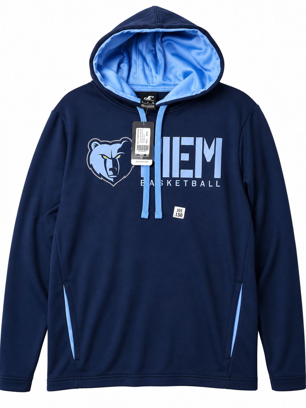 Memphis Grizzlies Basketball Navy & Light Blue Pullover Hoodie