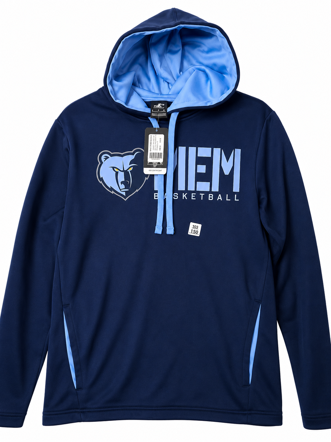 Memphis Grizzlies Basketball Navy & Light Blue Pullover Hoodie