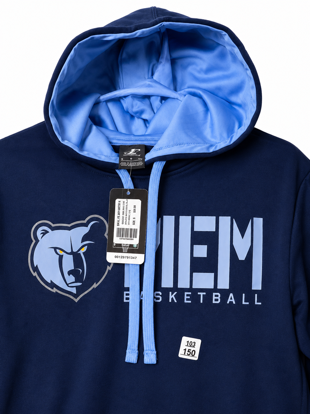 Memphis Grizzlies Basketball Navy & Light Blue Pullover Hoodie