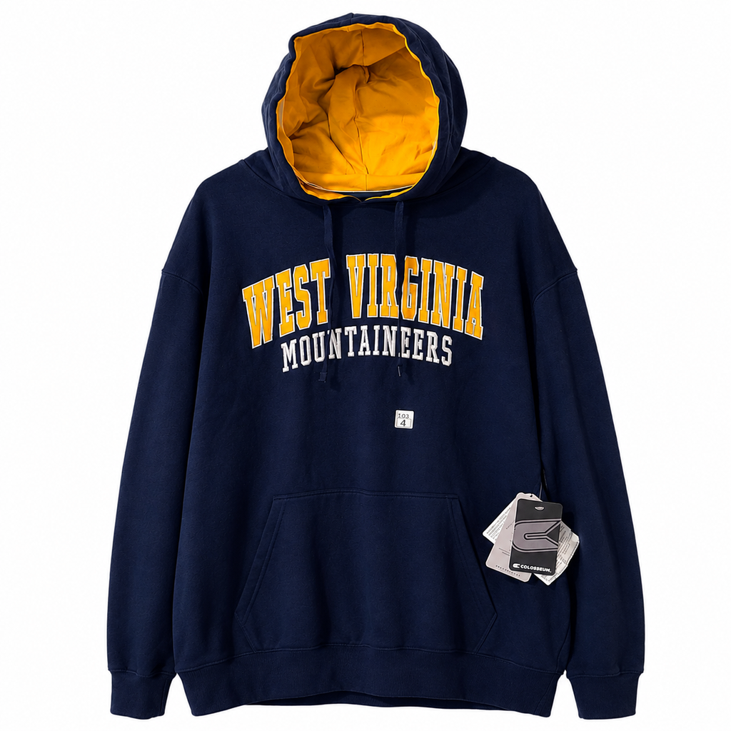 Colosseum West Virginia Mountaineers Pullover Hoodie – Navy/Gold