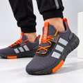 adidas Kaptir 4.0 Kids Shoes – Grey Five / Matte Silver / Impact Orange – Size 7