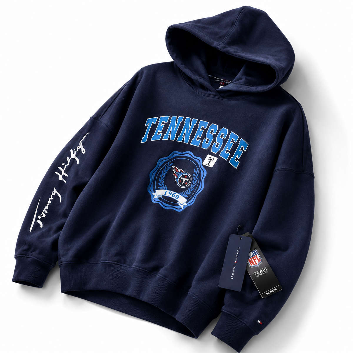 Tommy Hilfiger Tennessee Titans NFL Crest Pullover Hoodie – Navy