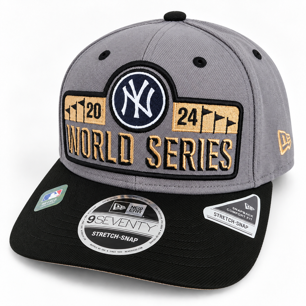 New Era New York Yankees 2024 ALCS Champions World Series 9SEVENTY Stretch-Snap Hat – Gray/Black