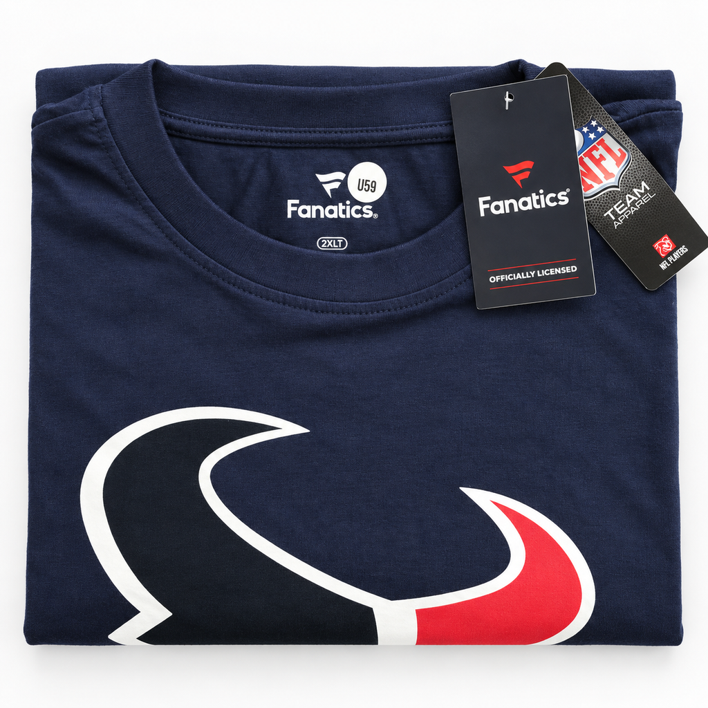 Fanatics Houston Texans Men’s Big & Tall Primary Logo T-Shirt – Navy – Size 2XLT
