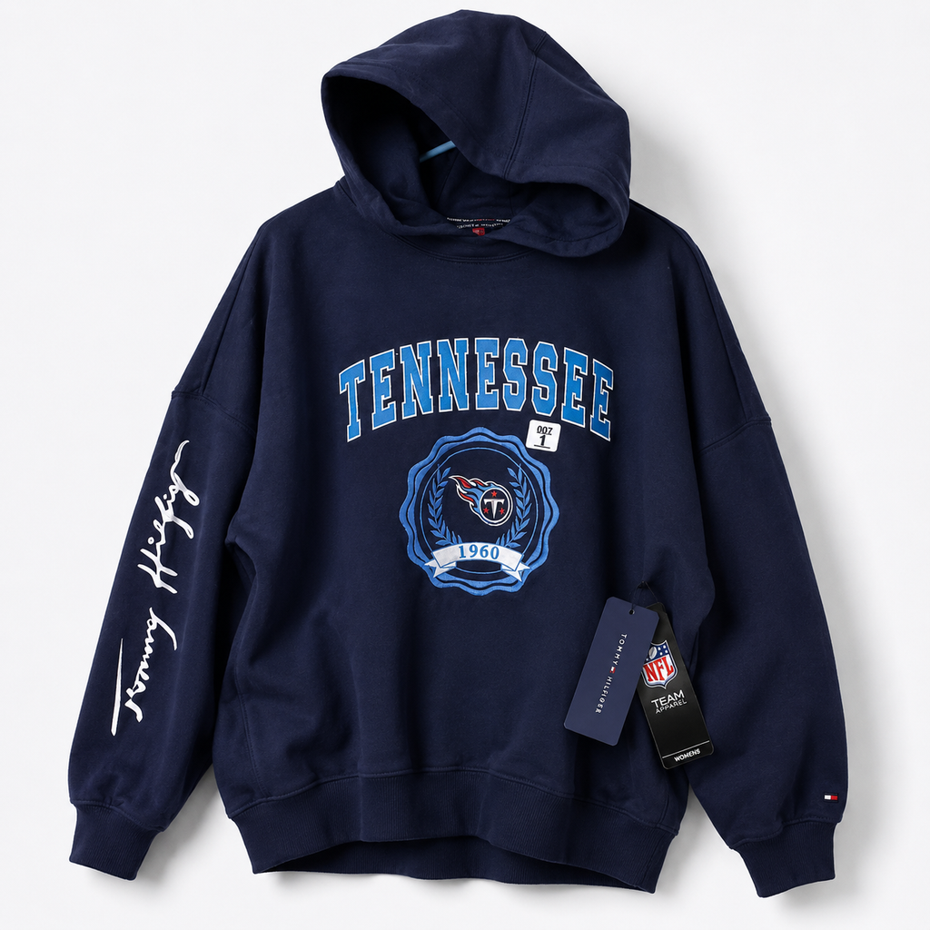 Tommy Hilfiger Tennessee Titans NFL Crest Pullover Hoodie – Navy