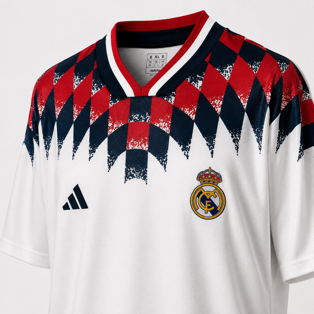 adidas Real Madrid Stadium Jersey – White/Red/Navy – Men's XL
Product details