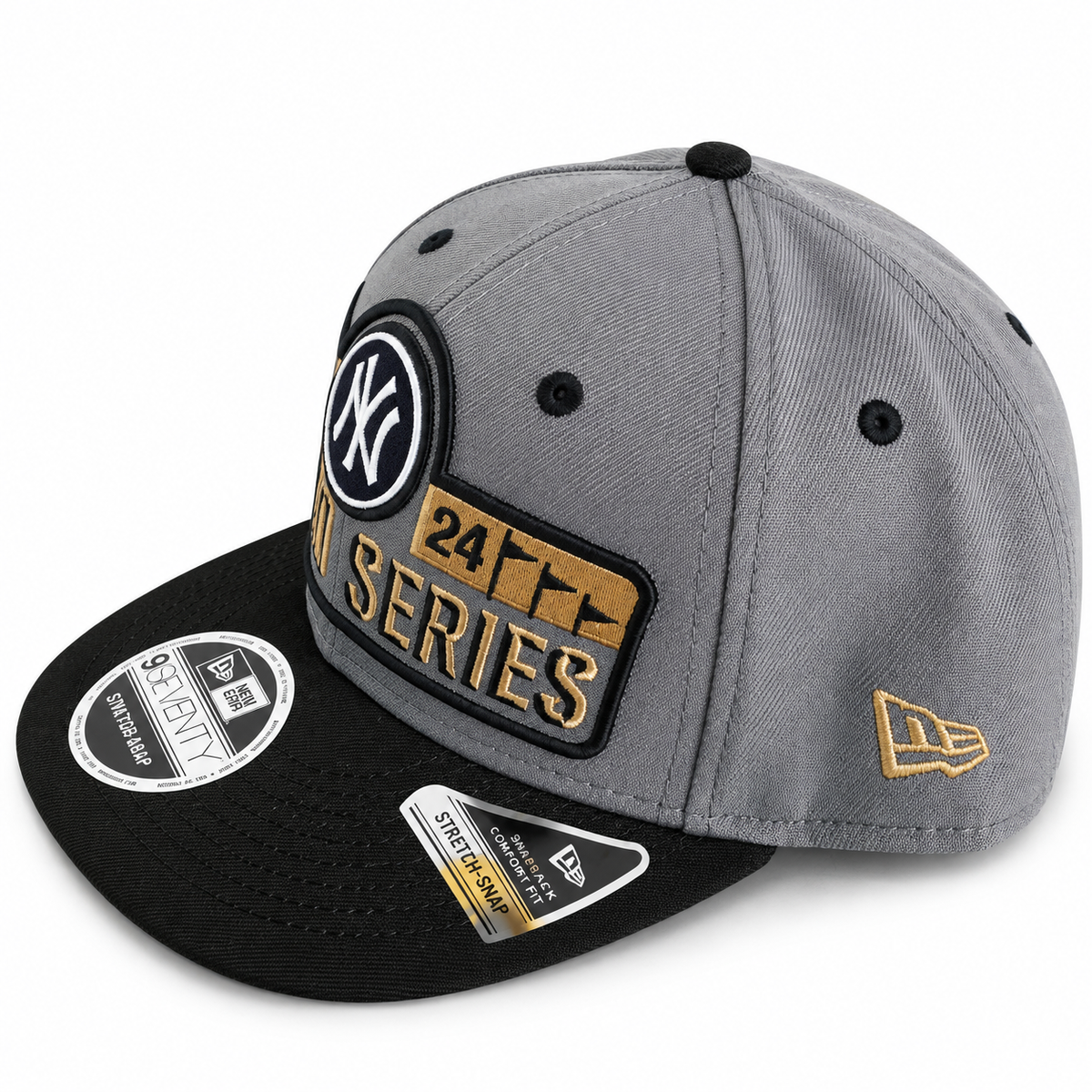 New Era New York Yankees 2024 ALCS Champions World Series 9SEVENTY Stretch-Snap Hat – Gray/Black