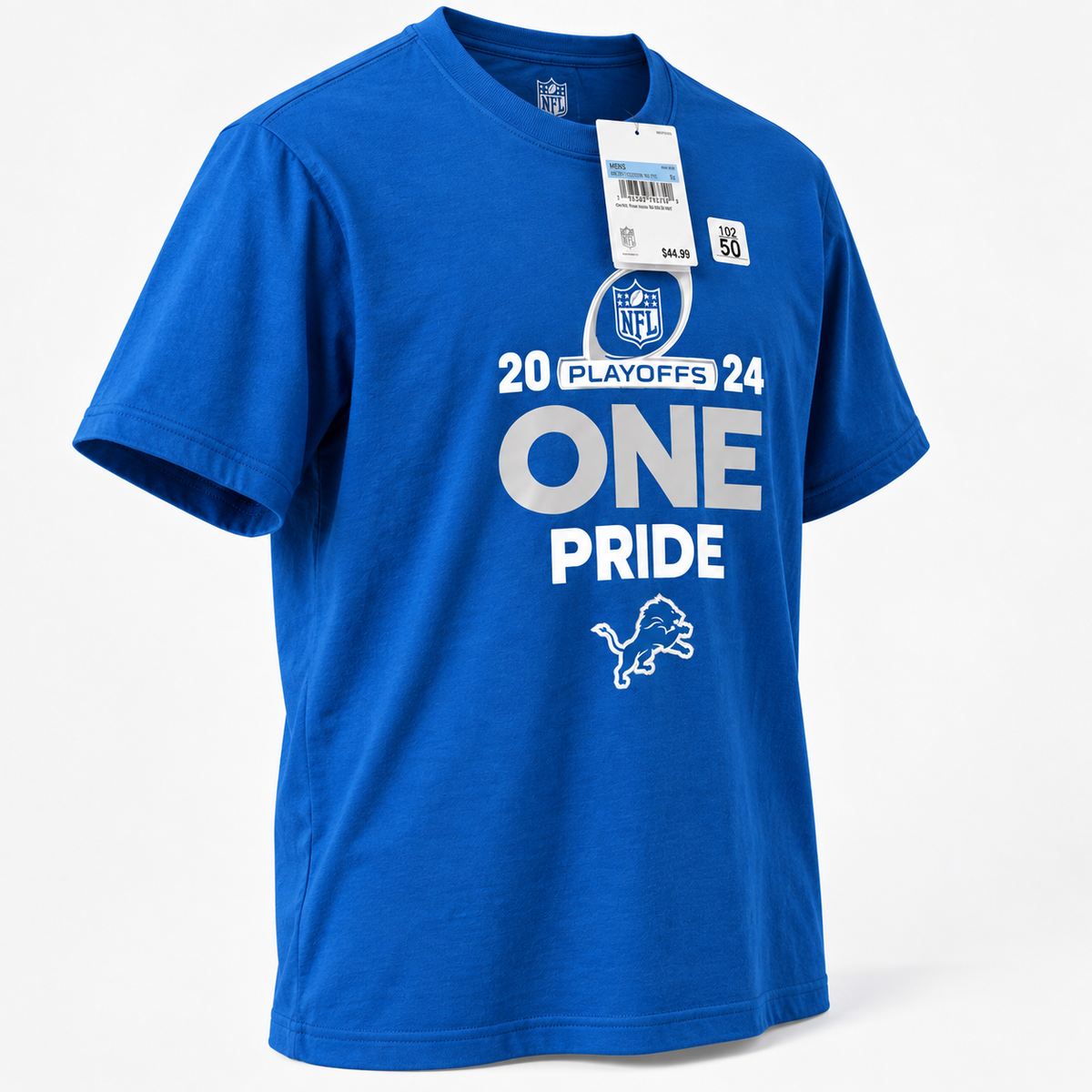 Detroit Lions Men’s 2024 NFL Playoffs “One Pride” T-Shirt – Blue – Size Medium