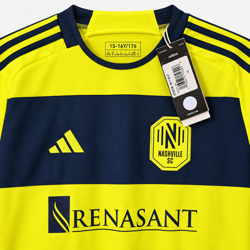 adidas Nashville SC 2024 The 615 Kit Youth Replica Jersey – Yellow/Navy – Size XL
