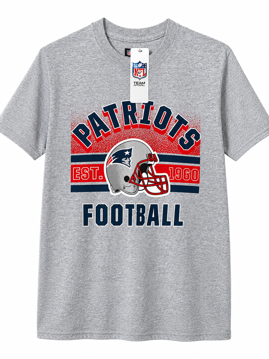 New England Patriots NFL Team Apparel Graphic T-Shirt – Gray