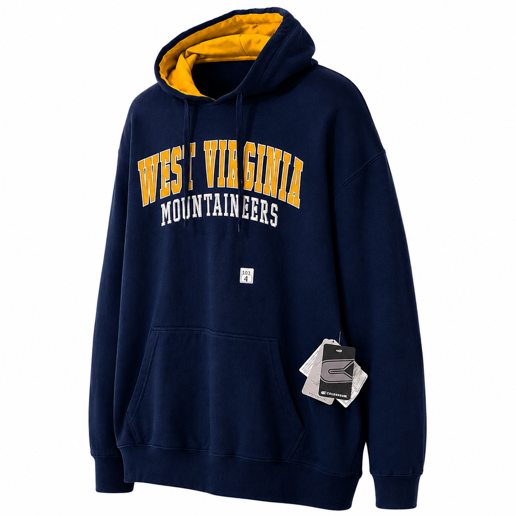 Colosseum West Virginia Mountaineers Pullover Hoodie – Navy/Gold