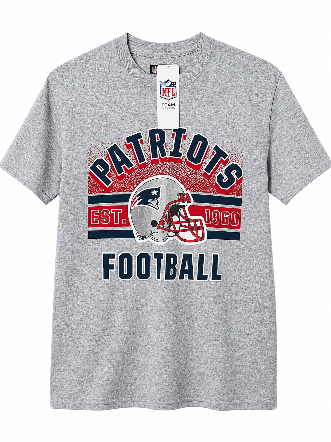 New England Patriots NFL Team Apparel Graphic T-Shirt – Gray