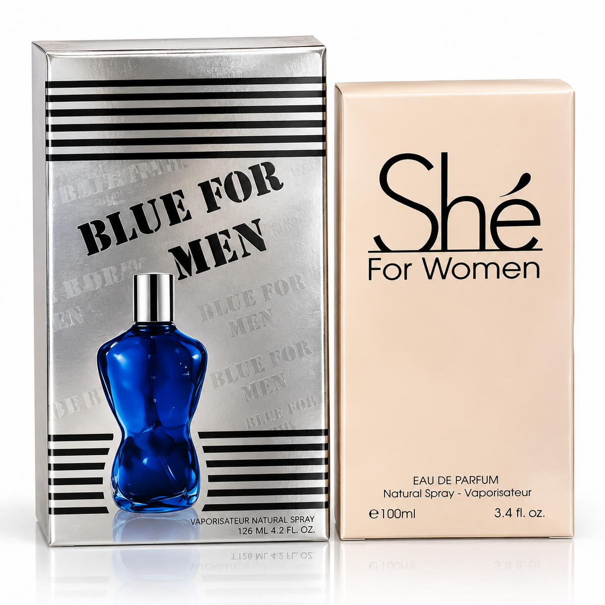 His & Her Fragrance Duo – Blue For Men 126ml + Shé For Women 100ml