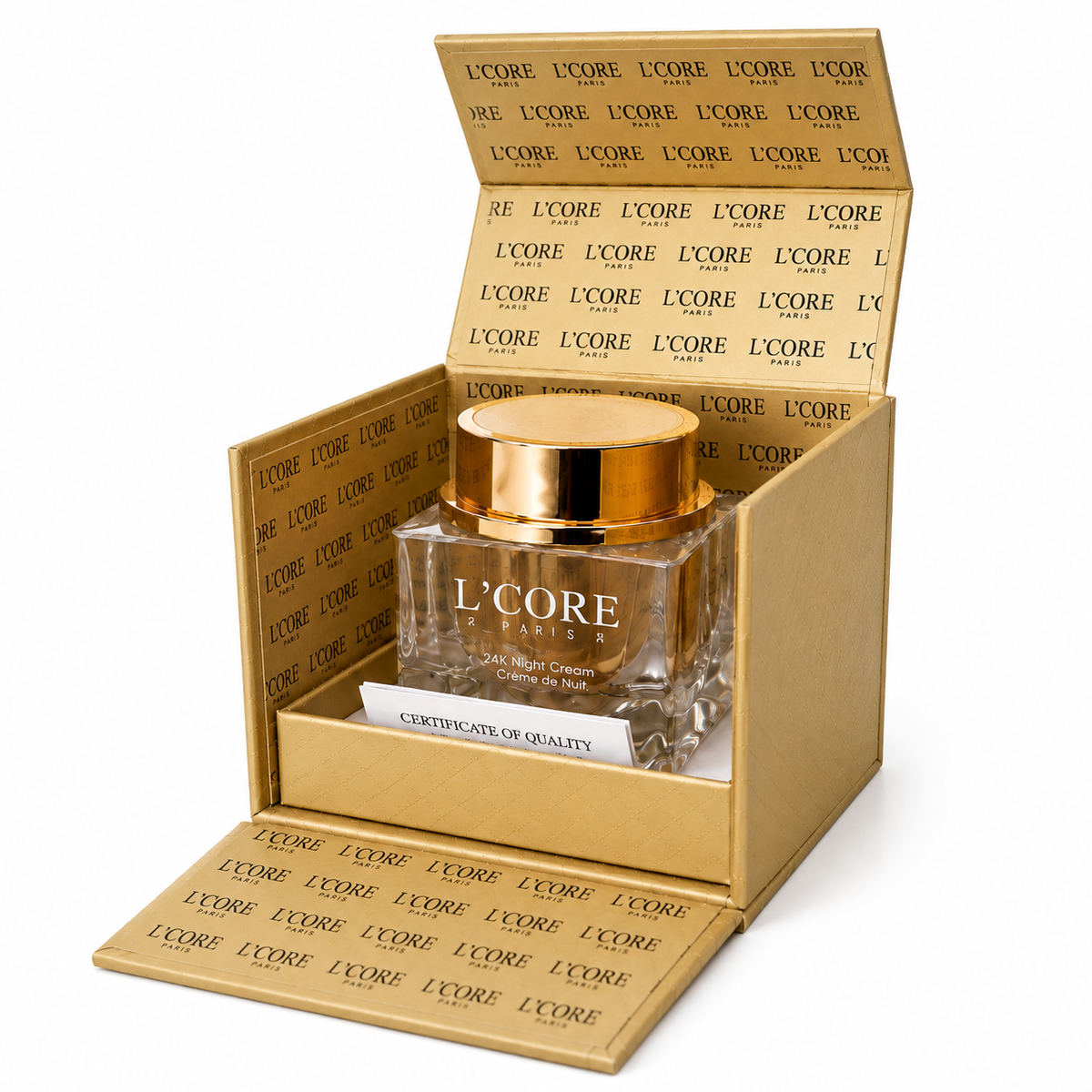L’CORE Paris 24K Gold Nourishing Night Cream – Luxury Anti-Aging Moisturizer