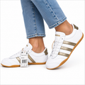 adidas Women’s Grand Court Lo Sneakers – White/Metallic Gold/Gum