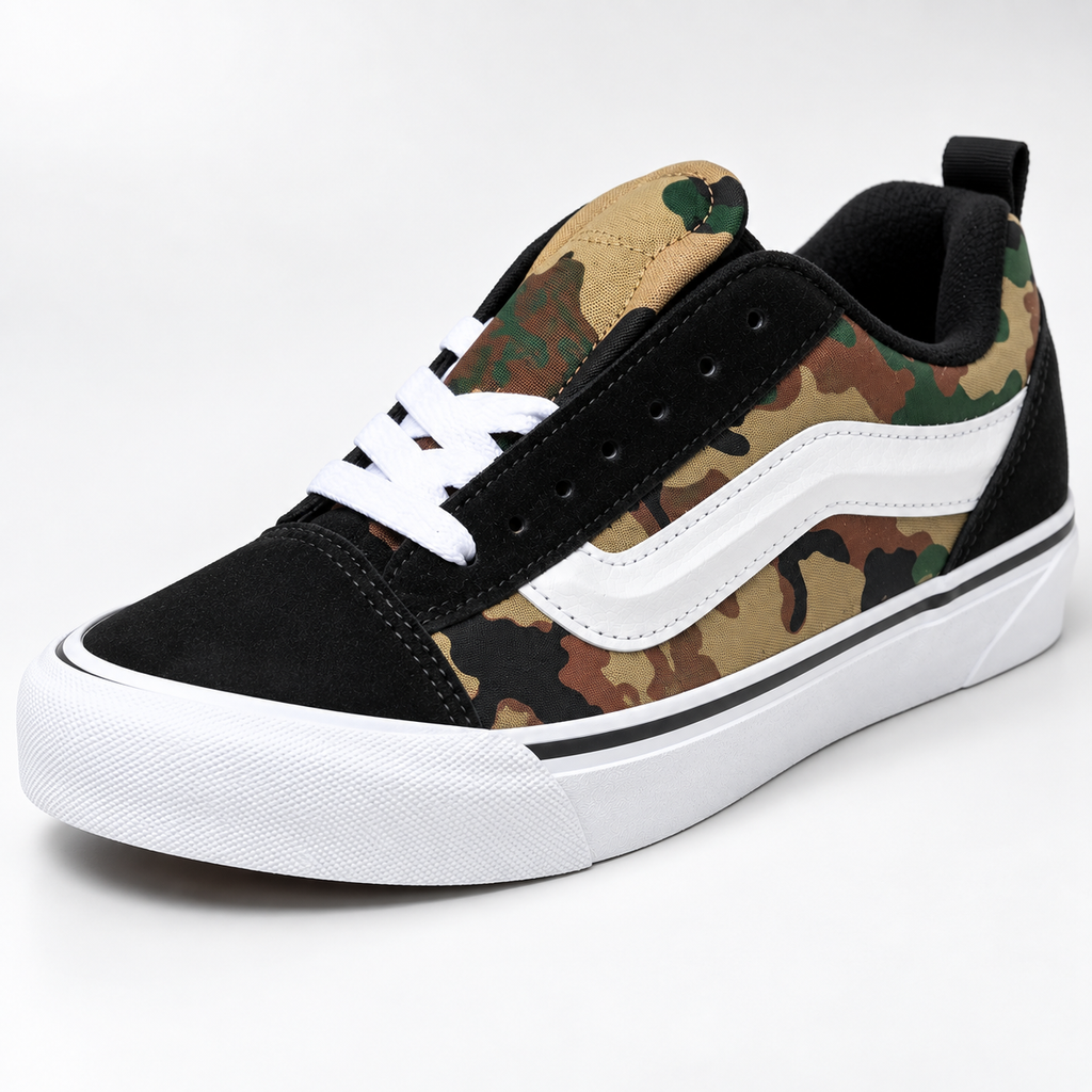 Vans Knu Skool Camo Black/Green Unisex Sneakers – Men’s 8 / Women’s 9.5