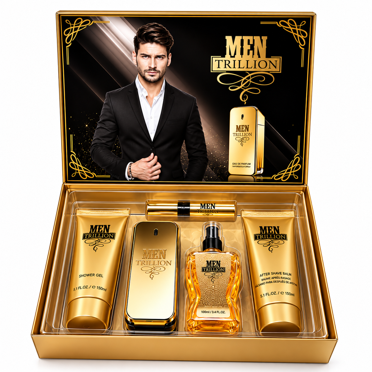 Men Trillion Men’s Eau de Parfum & Grooming 5-Piece Gift Set