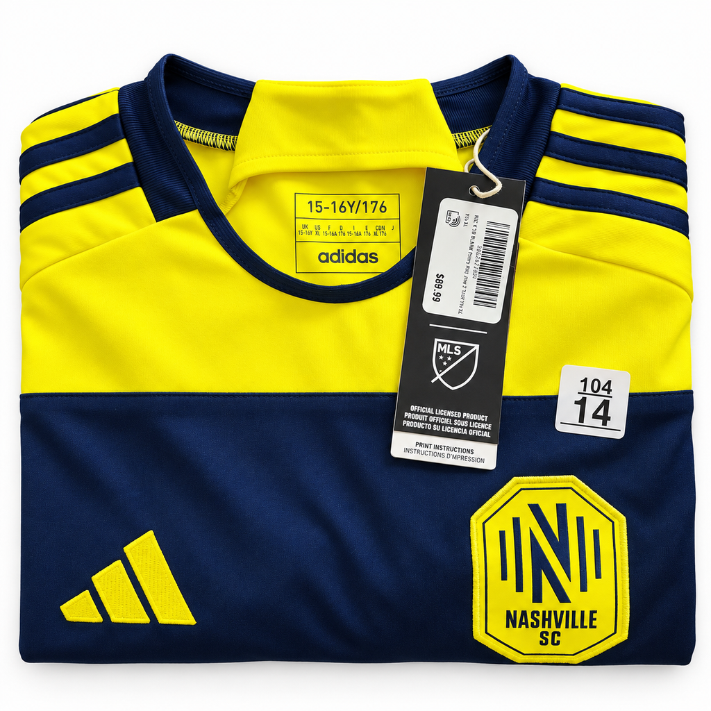 adidas Nashville SC 2024 The 615 Kit Youth Replica Jersey – Yellow/Navy – Size XL