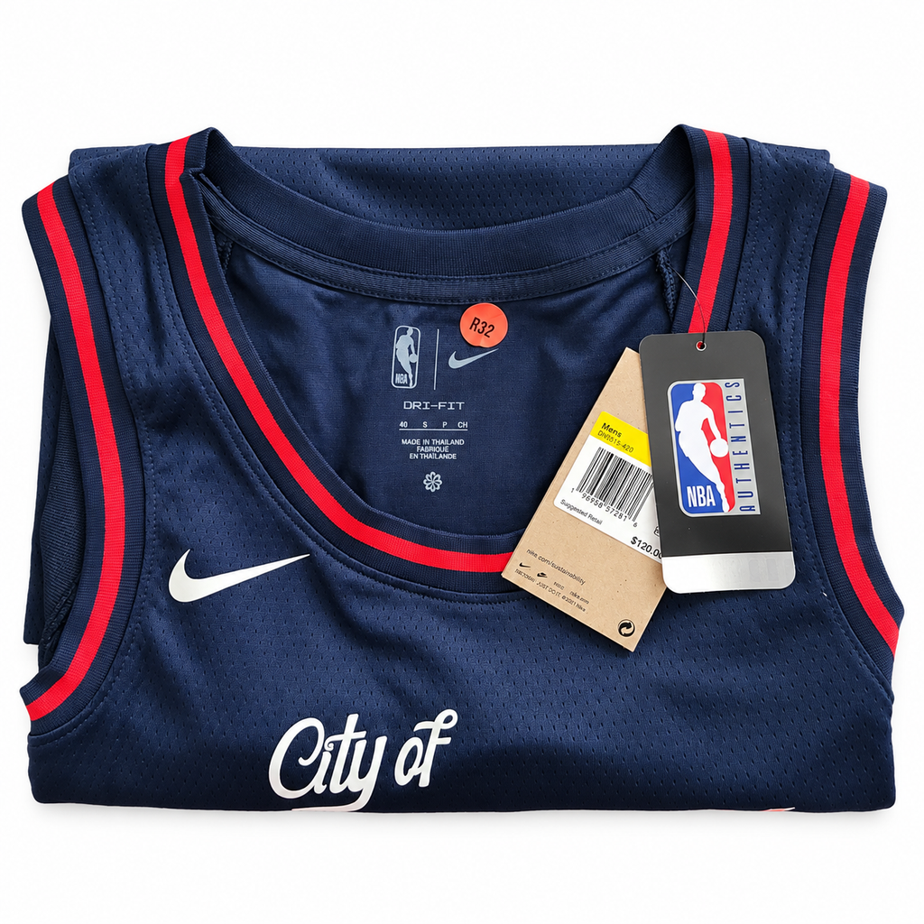 Nike Philadelphia 76ers Joel Embiid #21 2023/24 City Edition Swingman Jersey – Navy – Size S/40