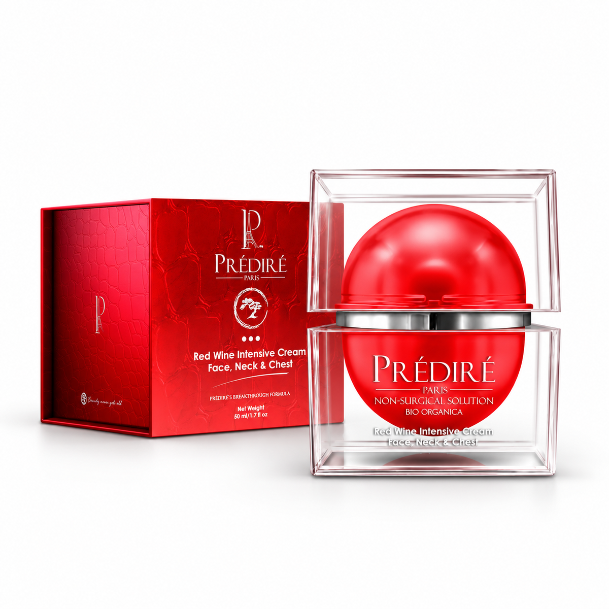 Prédiré Paris Red Wine Intensive Cream for Face, Neck & Chest – 50ml / 1.7 fl oz