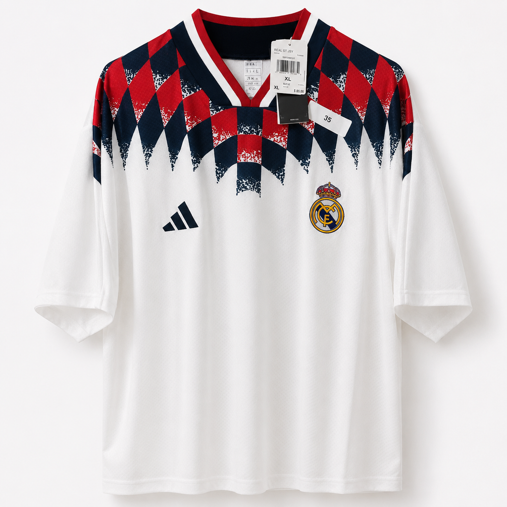 adidas Real Madrid Stadium Jersey – White/Red/Navy – Men's XL
Product details