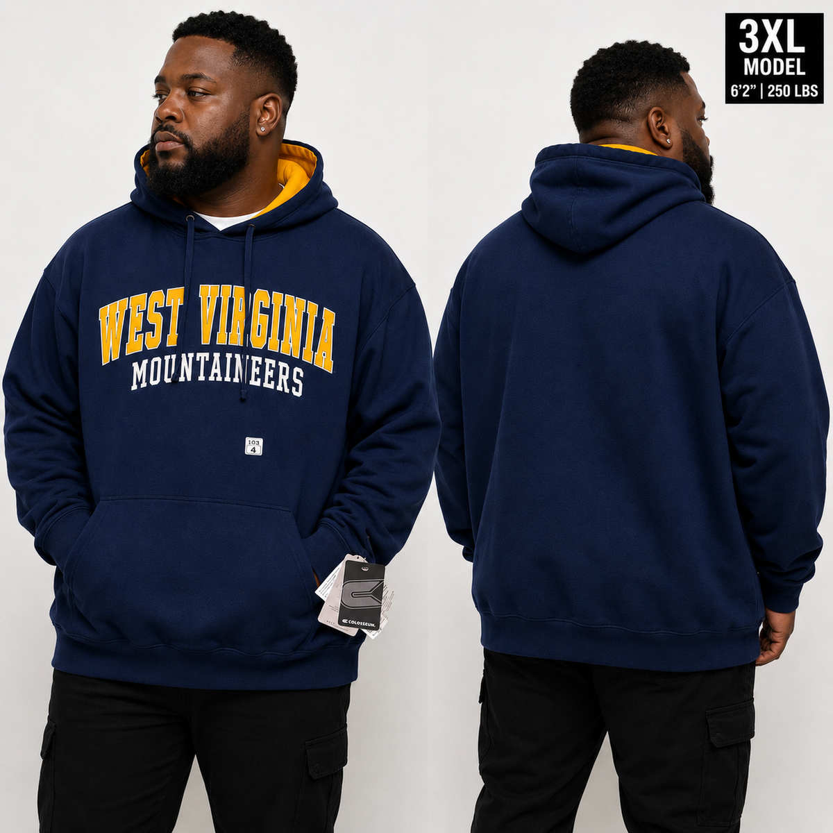 Colosseum West Virginia Mountaineers Pullover Hoodie – Navy/Gold