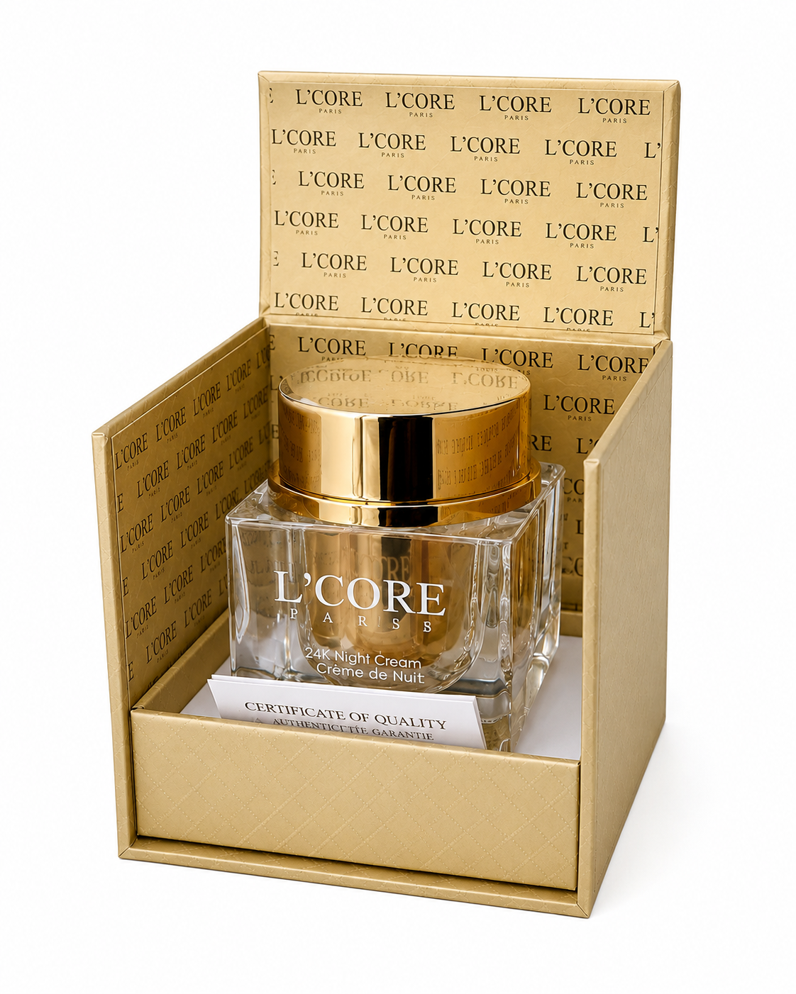 L’CORE Paris 24K Gold Nourishing Night Cream – Luxury Anti-Aging Moisturizer