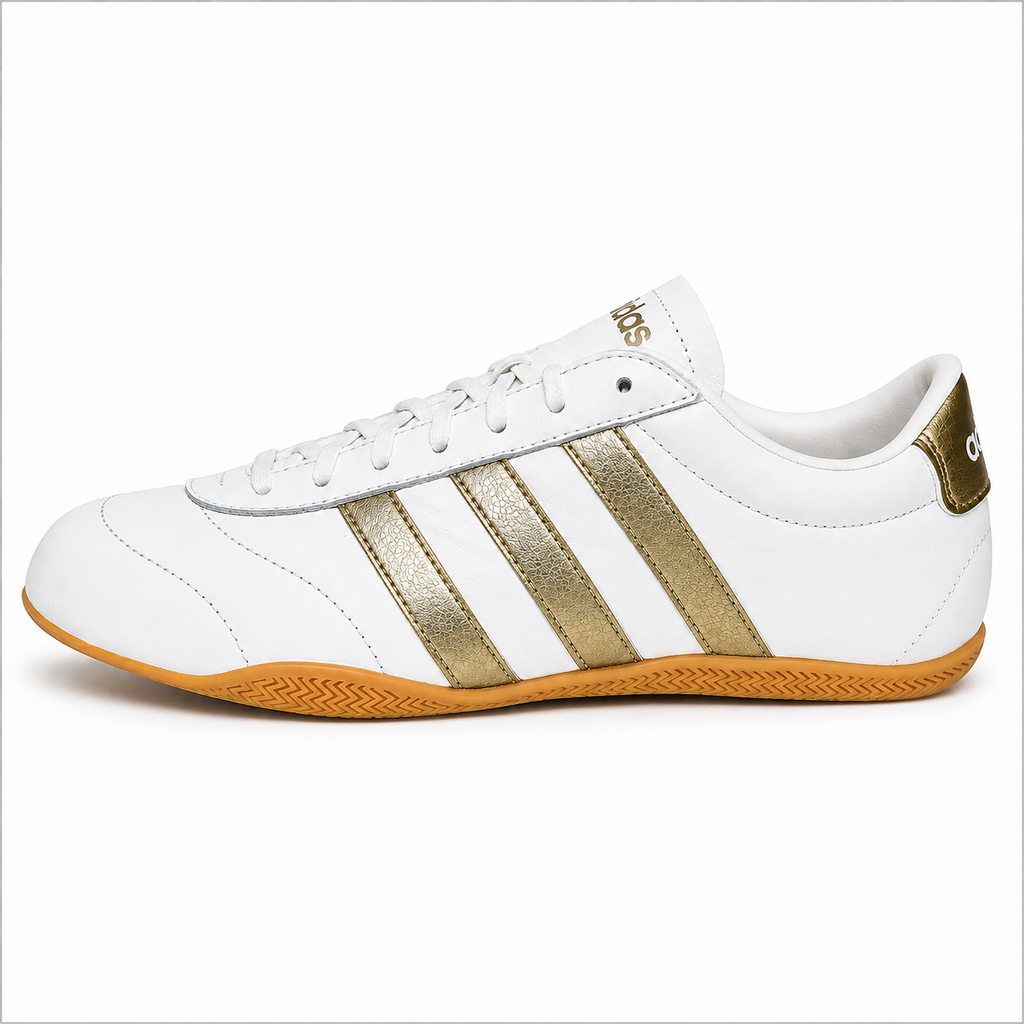adidas Women’s Grand Court Lo Sneakers – White/Metallic Gold/Gum