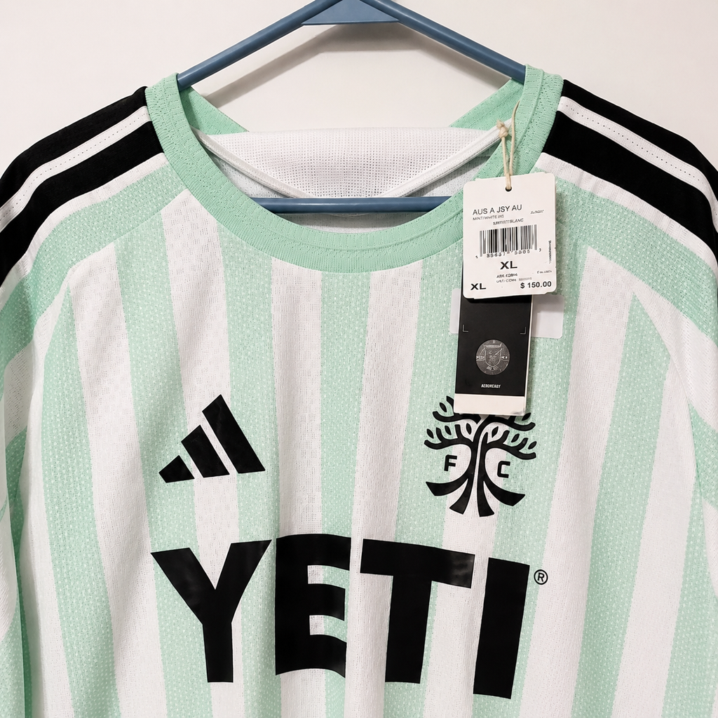 adidas Austin FC 2026 The Rooted Kit Authentic Away Jersey – White/Mint Green – Men's XL