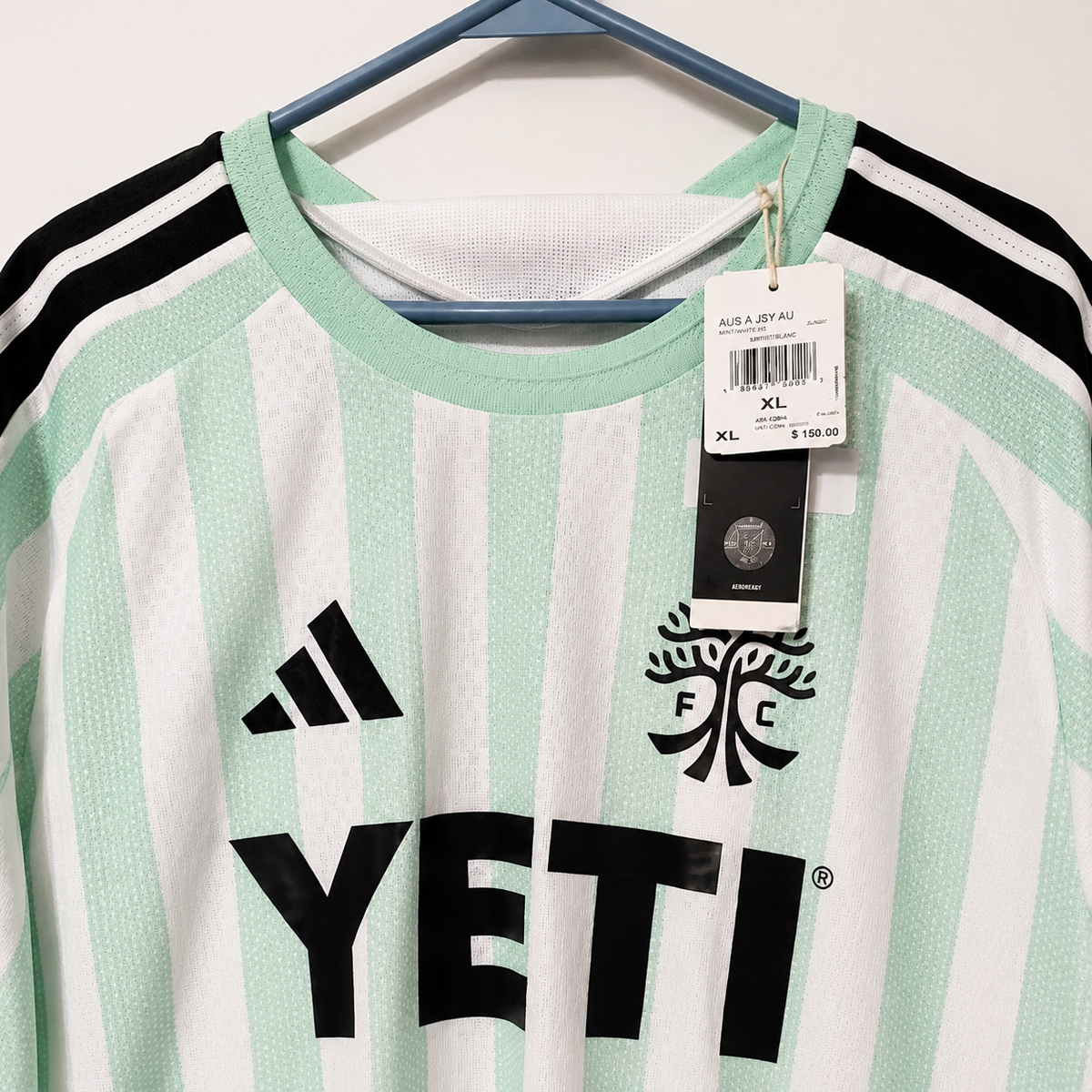 adidas Austin FC 2026 The Rooted Kit Authentic Away Jersey – White/Mint Green – Men's XL